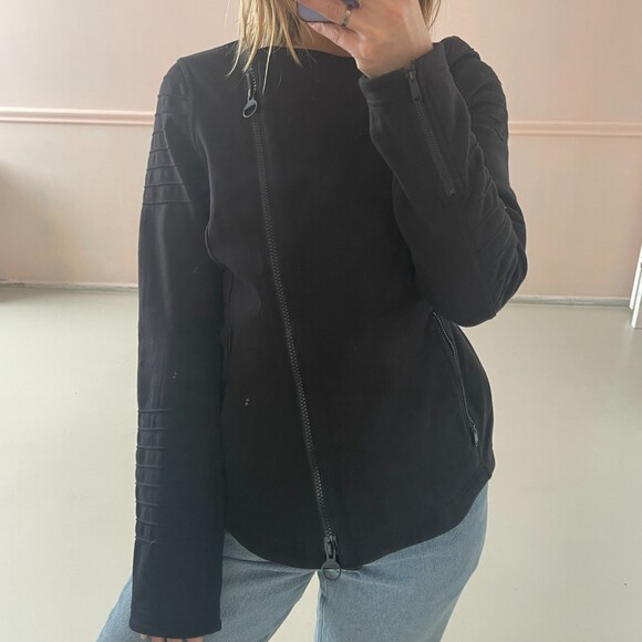 Athleta Full Zip Moto Jacket Black Small - Picture 2 of 11